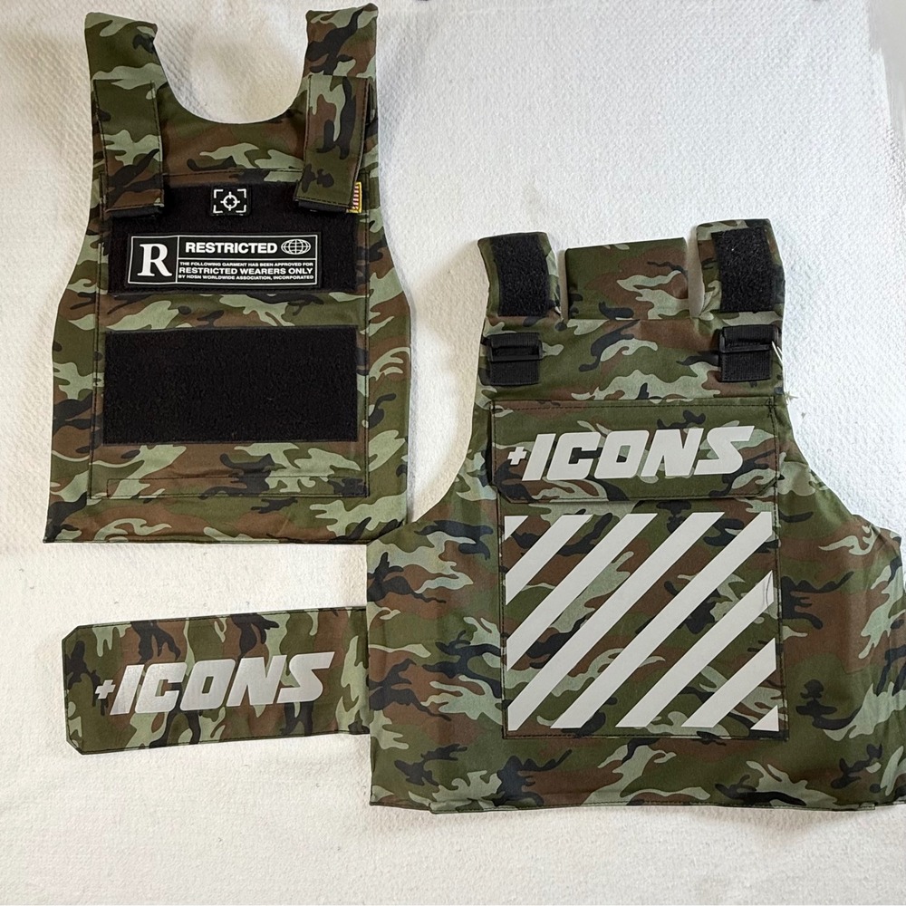 Of All Threads Tactical Vest Mens OSFA Camo ICONS Restricted Green Camo NEW - Picture 5 of 11